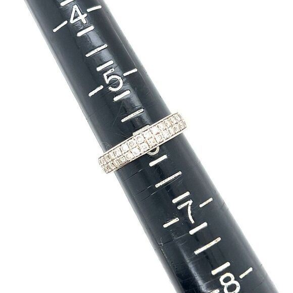 14k WG 2-Row Diamonds Band Ring - Picture 11 of 11